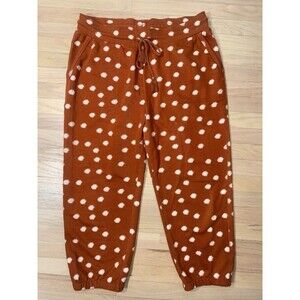 Anthropologie Daily Practice Polka Dot Tassel Joggers Burnt Orange Women XL